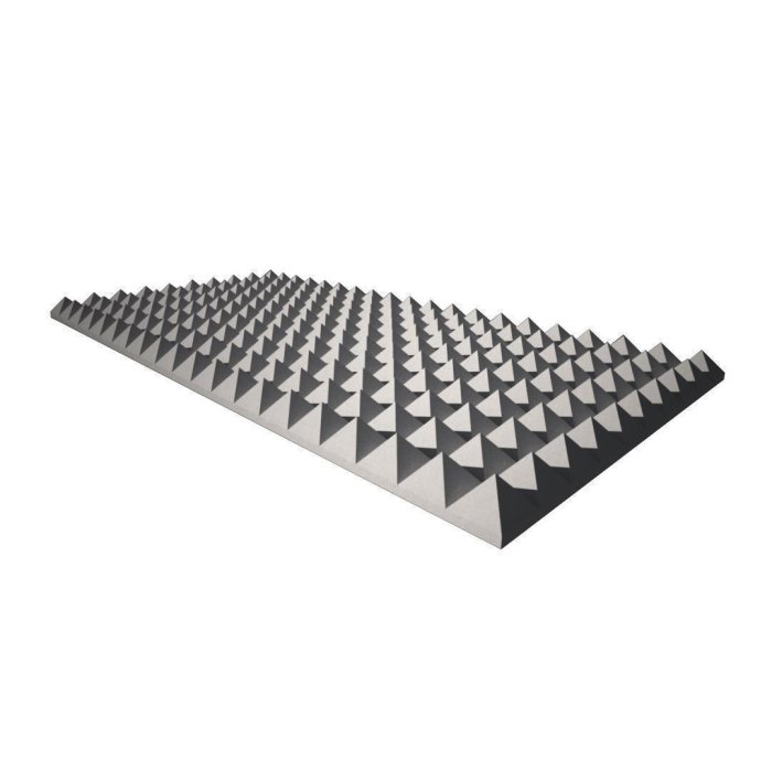 Pyramidenschaum aus Basotect® grau - 100cm x 50cm
